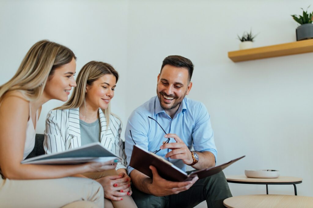 Portrait of a smiling legal team working.